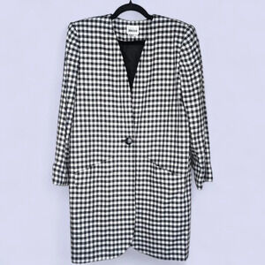 Leslie Fay Vintage Long Checkered Overcoat